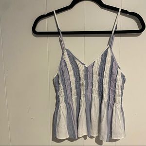 Ocean drive size large smocked striped top